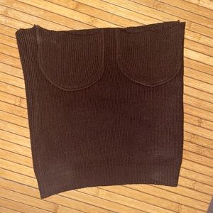 Top shop strapless brown knit top